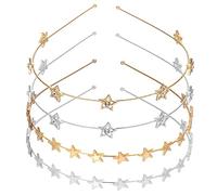OUNONA 4 Stück Stern Stirnband Mit Strasssteinen Modischer Stern Kopfschmuck Für Damen Mädchen Eleganter Haarschmuck Für Hochzeit Party Und Brautjungfer