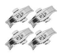 OUNONA 4 Stück Teiliges Edelstahl Butterfly Faltschließe Robuste Kratzfeste Uhrarmband Ersatz-bügel Einfach Verstellbar Kompatibel mit Diversen Uhren Sicherer Halt für Damen und Herren