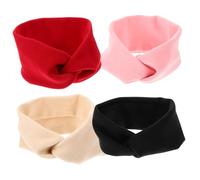 OUNONA 4 Stück Teiliges Elastisches Damen stirnband Sportliche Schweißabsorbierende Haarbänder aus Polyester spandex Waschbar Dehnbar in Weiß Schwarz Rot für Yoga und Freizeit