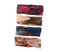 OUNONA 4 Stück Teiliges Elastisches Sport stirnband für Damen Atmungsaktiv Schweißabsorbierend Weiches Fitness haarband mit Kreuzknoten Modisch und Vielseitig für Yoga Laufen und