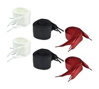 OUNONA 6 Paar Satin Schnürsenkel Flach Seidige Schleifen Schuhbänder für Sneakers Trainer Boots in Weiß Schwarz Weinrot, je zwei Paar