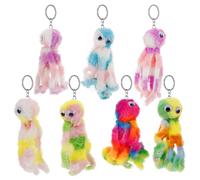 OUNONA 7 Stück Pack Plüsch Oktopus Schlüsselanhänger Weicher Bunter Taschen und Autoschlüssel Anhänger für Rucksäcke und Dekoration