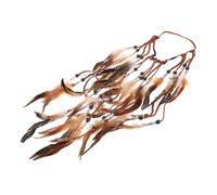 OUNONA Boho Feder Stirnband Mit Perlen Quasten Haarband Für Frauen Und Mädchen Festival Kopfschmuck Karneval Zubehör