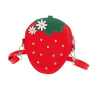 OUNONA Kindertasche Erdbeer Geldbörse Aus Pu Rot Mit Praktischem Stauraum Und Verstellbarem Tragegurt Für Ausflüge Und Schule