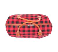 OUNONA Leinwand Reisetasche Große Kapazität Kariert Schwarz Rot 22 Zoll Aufbewahrungstasche Handtasche Outdoor Gepäcktasche Fürs Reisen Camping Fitness