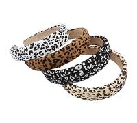 OUNONA Leoparden Stirnband 4 Stück Elastisch Modisch Kopfschmuck Damen Teenager Vielseitig Für Alltag Und Party