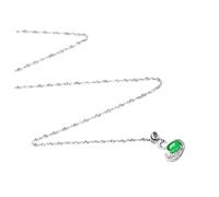 OUNONA Swan Shape Halskette Damen mit Chrysopras Anhänger Zirkonia Besetzt Modisches Schlichtes Design Leichter Schmuck für Alltag Party und Geschenk