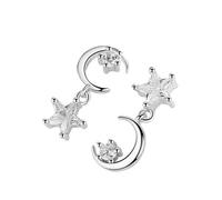 OUNONA Versilberte Stern Ohrhänger mit Zirkonia Leichter Schmuck für Frauen Ohrschmuck für Alltag und Party