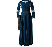OURCOSPLAY US-Größe für Bodenlanges mutiges Prinzessinnenkleid Merida Cosplay Kleid und Köcher - Blau - Damen-X-Small