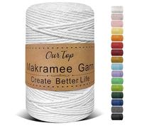 OurTop Premium Makramee Garn Weiß, 3mm x 300m Macrame Cord Makramee Schnur Makramee Kordel, Garn für DIY Handwerk, Weben Dekoration, Hängepflanze Pflanze Aufhänger