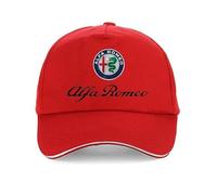 OUSIKA Baseballkappe, Herren Snapback Kappe für Männer und Frauen, Unisex, für Alfa Romeo Giulia Stelvio Giulietta 159 147 156, für Männer, Autofans, Hüte,Red