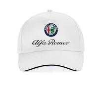 OUSIKA Baseballkappe, Herren Snapback Kappe für Männer und Frauen, Unisex, für Alfa Romeo Giulia Stelvio Giulietta 159 147 156, für Männer, Autofans, Hüte,White