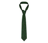 OUSIKA Herren-Krawatte mit Matrix-Druck, Seidenkrawatte, klassisch, Business, formelle Krawatte für Hochzeit, Schwarz, Einheitsgröße