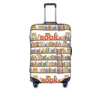OUSXC Lustige Bücherregal-Kollektion und Leiter Trolley Koffer-Schutzhülle ist geeignet für Gepäckgrößen zwischen 45,7 - 81,3 cm, Weiss/opulenter Garten, Medium