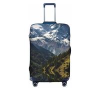 OUSXC Snowy Mountains Trolley-Koffer-Schutzhülle ist geeignet für Gepäckgrößen zwischen 45,7 - 81,3 cm, Weiss/opulenter Garten, Large