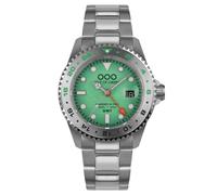 Out of Order GMT VENEZIA BRUSHED Swiss Made Steel Quarz Grün Datumsanzeige Vintage Herrenuhr, grün, Armband