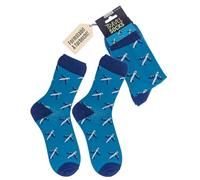 Out of the blue Flugzeug Socken | Originelles Design | Lustige Motivsocken für Damen & Herren | Größe 42-46 | Weiche Baumwollmischung & elastischer Bund