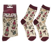 Out of the blue Wein Socken | Originelles Design | Lustige Motivsocken für Damen & Herren | Größe 36-42 | Weiche Baumwollmischung & elastischer Bund