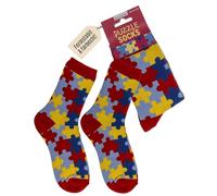 Out of the blue Puzzle Socken | Originelles Design | Lustige Motivsocken für Damen & Herren | Größe 36-42 | Weiche Baumwollmischung & elastischer Bund