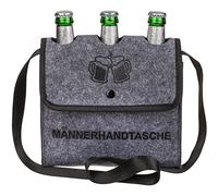 Out of the Flaschentasche Bierträger Flaschenträger für 3 Flaschen Männerhandtasche, Grau