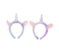 Outanaya 2 Stück Einhorn Haarband Plüsch Breites Stirnband für Weich Bequem für Gesichtswäsche Geburtstag Party Festival Süßes Haarschmuck accessoire für Mädchen