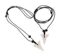 Outanaya 2 Stück Haizahn Halskette Damen Resin Anhänger Langlebig Modisch Vielseitig Kombinierbar Individuelles Design