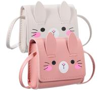 Outanaya 2 Stück Hasen Umhängetaschen für Mädchen Leichte Schultertaschen mit Klappdeckel und Knopf Süße Kleine Hasen Geldbörsen für Teenager Vielseitige Handtaschen für Alltag und Reisen