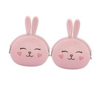 Outanaya 2 Stück Kleine Silikon münzbeutel mit Niedlichem Hasen Design Weich und Tragbar als Wechselgeld Schlüssel Tasche für Mädchen Leicht Robust und Vielseitig für Alltag Schule und