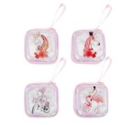 Outanaya 4 Stück Einhorn Münzgeldbeutel für Mädchen aus Baumwollfaser und Blechdose Niedliche Geldbörse mit Einzigartigem Design als Geschenk für Reisen Zufällige Farbe