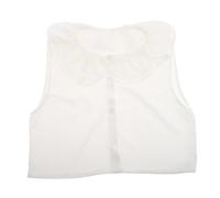 Outanaya Damen Weste mit Rüschen abnehmbarer Faux kragen Weiche Leichte Vest im Europäischen Stil Modischer Krageneinsatz für Elegante Outfits Vielseitiges Fake Collar Accessoire Weiß