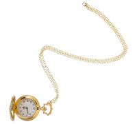 Outanaya Goldene Vintage Taschenuhr mit Großem Zifferblatt Mechanische Herrenuhr für Senioren Robuste Retro Uhr mit Klappdeckel für Damen und Herren