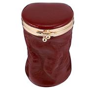 Outanaya Kleiner Leder Lippenstifttasche mit Spiegel Tragbare Retro Kosmetiktasche für Reisen Aufbewahrungsbeutel für Kleinigkeiten Kompakte Make Up Tasche für Alltag und Freizeit