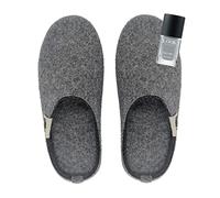 Outback Slipper Grey-Charcoal mit Nagellack Pale Grey| Hausschuhe | Winter | Pantoffeln | Filzpantoffeln Damen/Herren | rutschfeste Sohle | Puschen Damen/Herren| Schuhgröße/Größe 36-46