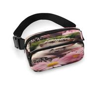 Outdoor-Brusttasche für Herren, niedlicher Igel in Blumen, bedruckt, Crossbody-Brusttasche mit großer Außentasche und seitlichen Netztaschen, geeignet für Männer und Frauen, Reisen, Wandern, lässiger