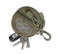 Outdoor Coin Purse, Round Change Bag 3.94 x 0.79in Compact Coin Wallet, Portable Key Case and Earphone Pack, Waist Bag for Hiking Climbing Cycling Shopping