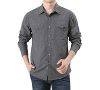 Outdoor Hemden Herren Safari Hemd Schnelltrocknend Atmungsaktiv Tactical Hemd Leicht Trekkinghemd Wanderhemd Herren Langarm Funktionshemd Outdoorhemd Atmungsaktiv Casual Button Down Shirts