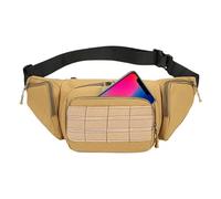 Outdoor Hüfttasche Fan Tasche Canvas Waist Pack Multifunktionale Sporttasche Handy Hüfttasche Verstellbare Canvas Tasche Verdeckte Hüfttasche Perfekte Verwendung für Waist Pack, khaki, Refer to
