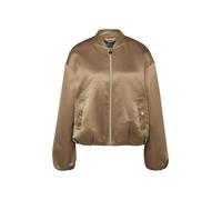 Gefütterter Blouson aus Satin mit Gummizug und Pattentaschen 38 braun 2176944.8624.38