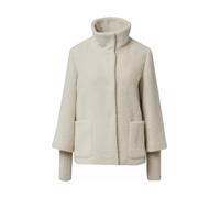 s.Oliver BLACK LABEL Regular Fit Jacke mit langen Rippstrick-Manschetten in Sand, Größe 46