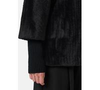 Cape aus Teddyplüsch mit Strickdetails schwarz 36