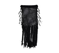 Outdoor Rock Damen - Reizvoller Fransenrock Feste Geteilte Hohle Frauen-Sommer-Farbrock Strand Riss-Strickrock Quietscheenten