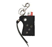 Outdoor-Schlüsselanhänger aus PU-Kunststoff, Werkzeugtasche aus PU, mit Metallnieten, moderner Schutzhülle, Organizer für Aktivitäten im Freien, Wandern, Bergsteigen, Pendeln, Picknick, Schwarz