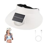 Outdoor Visier Hut mit Solar Ventilator, Fan Visier Hut für Frauen, Solarbetrieben -USB Ladung Sonnenblende Kühlung Hüte, 3 Geschwindigkeitsstufen, Großflächige Sonnenschutz für Strand Reisen