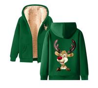 Outdoor Warme Fleecejacke Damen, Christmas Fleecejacke Warm Winter Sweatjacke mit Kapuze Hoodie Elegant Einfarbig Lässige Kapuzenpullover Jacke Wollmantel Einfarbige Casual Sport Fleecepullover