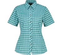 Outdoorbluse DEPROC ACTIVE "SUDBURY III WOMEN", Damen, Gr. 36 (S), grün (blau, check), Web, 95% Polyester. 5% Elasthan, Blusen, auch in Großen Größen erhältlich (91337758-36) blau, check
