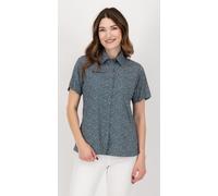Outdoorbluse DEPROC ACTIVE "SUDBURY III WOMEN", Damen, Gr. 44L, blau (navy flower), Web, 95% Polyester. 5% Elasthan, Blusen, auch in Großen Größen erhältlich (49181514-44) navy flower