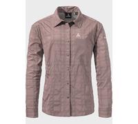Outdoorbluse SCHÖFFEL "Bike Blouse Style Jalpuh WMS", Damen, Gr. 40, lila (3905, braun), Oberstoff: 81% Polyester 14% Nylon 5% Elasthan, bequem, V-Ausschnitt, Blusen Outdoorbluse (83715316-40)