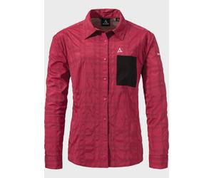 Outdoorbluse SCHÖFFEL "Bike Blouse Style Jalpuh WMS", Damen, Gr. 44, rot (3750, rot), Oberstoff: 81% Polyester 14% Nylon 5% Elasthan, bequem, V-Ausschnitt, Blusen (67007865-44) 3750, rot