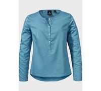 Outdoorbluse SCHÖFFEL "Blouse Catania L", Damen, Gr. 34, blau (8225, blau), Oberstoff : 69% Baumwolle 25% Nylon 6% Hanf, bequem, Rundhals, Blusen Outdoorbluse (37775161-34)