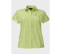 Outdoorbluse SCHÖFFEL "Blouse Hochalm SH L", Damen, Gr. 36, grün (6085, grün), Oberstoff : 62% Baumwolle, 34% Nylon, 4% Elasthan, Basic, V-Ausschnitt, Blusen Outdoorbluse (99258532-36)